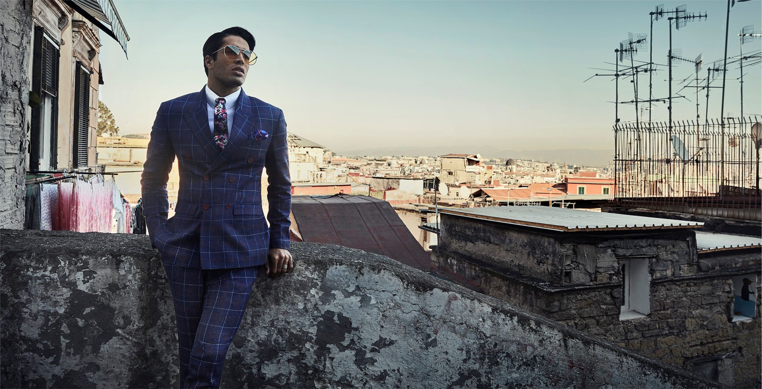 well-cut modern check suit