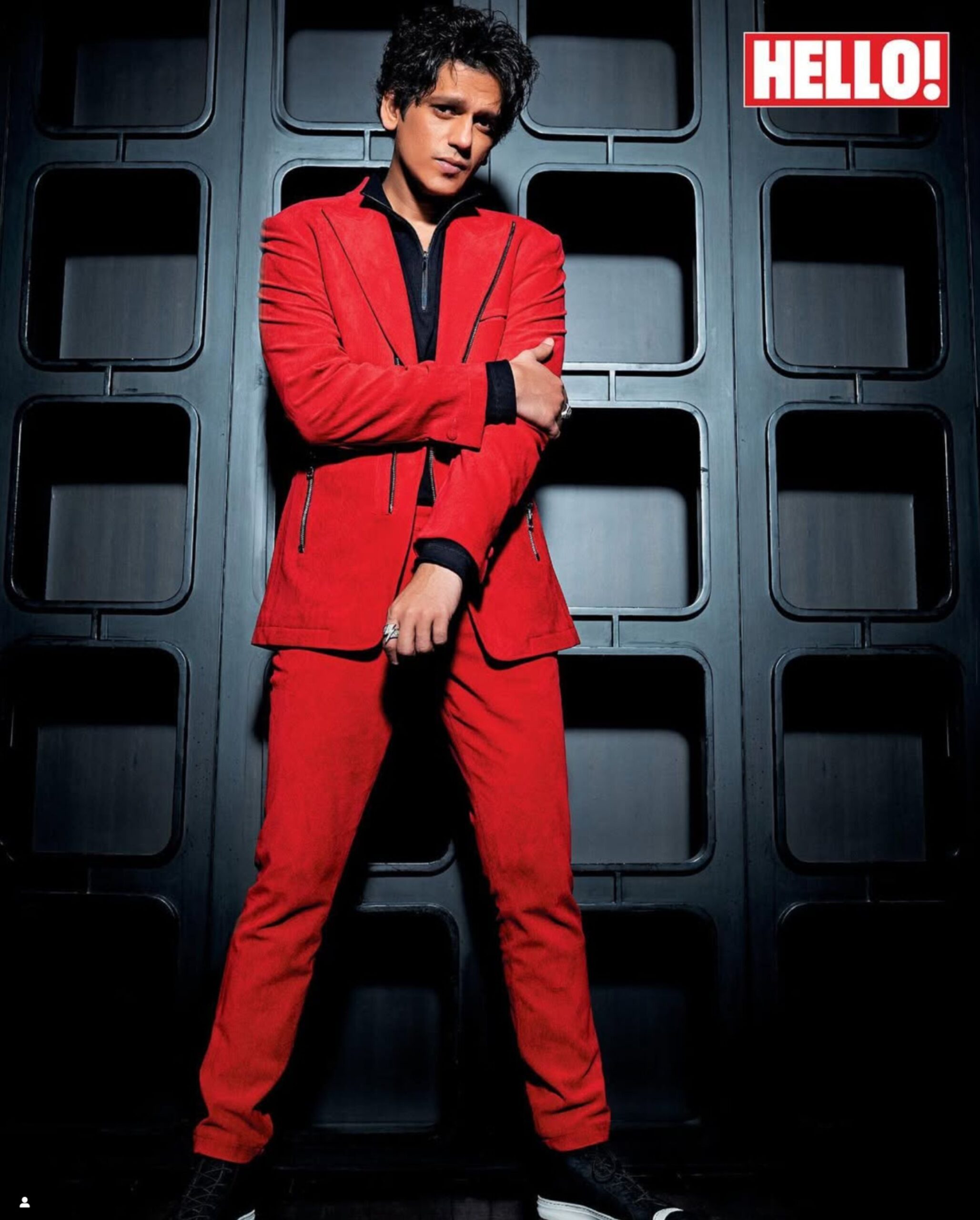 Red zipper suit